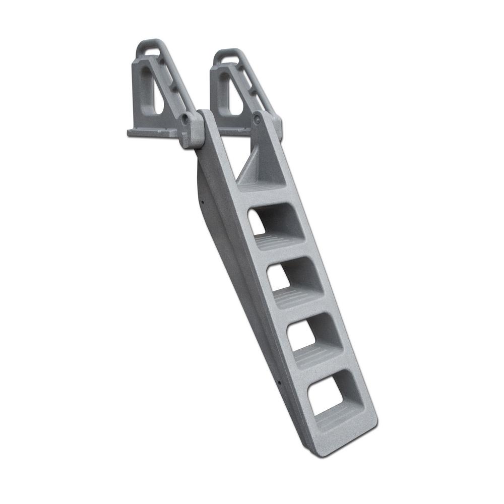 TechStar 5Step Wide Flip Up Gray Polyethylene Dock Ladder Distributed by Tommy DocksDL501
