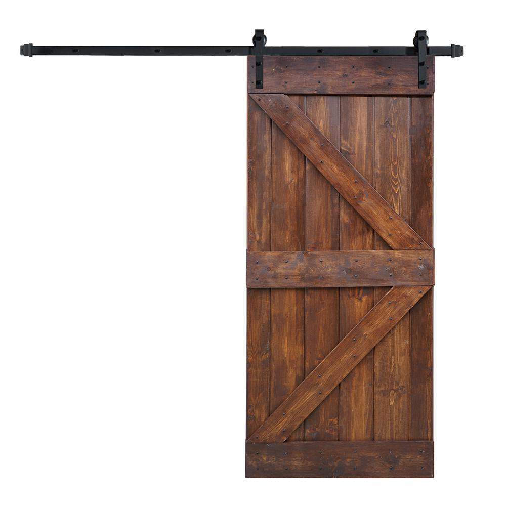 Calhome 36 In X 84 In Knotty Pine Sliding Interior Barn Door