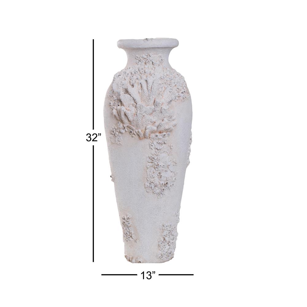 Litton Lane Textural Tall White Large Floor Decorative Vase Litton Lane Textural Tall White Large Floor Decorative Vase