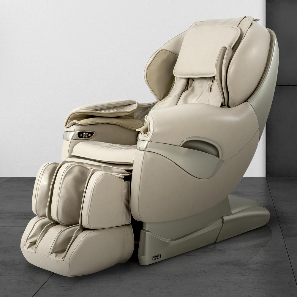 TITAN Pro Series Tan Faux Leather Reclining Massage Chair TP8500CREAM