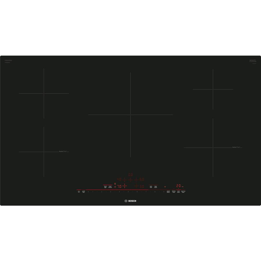 Bosch 800 Series 36 In Induction Cooktop In Black With 5 Elements