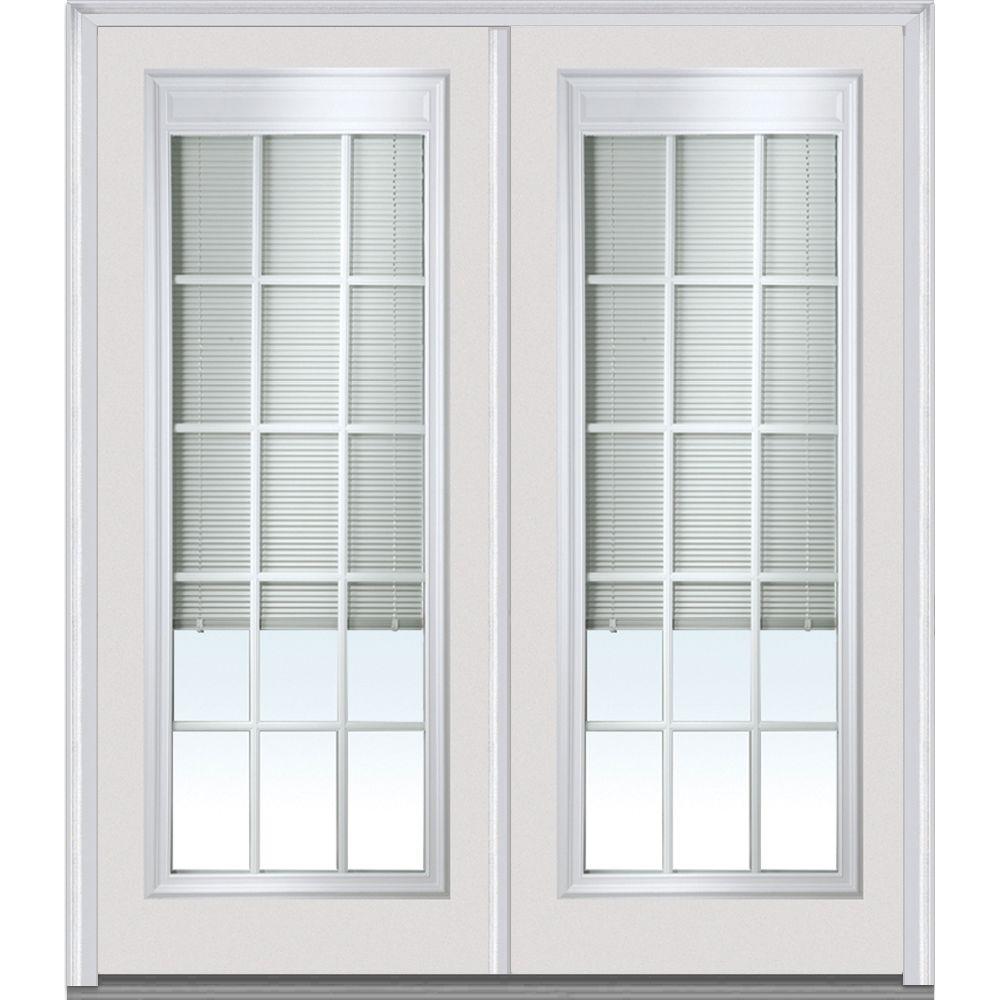 Mmi Door 72 In X 80 Internal Blinds And Grilles Right Hand Internal Blinds And Grilles Right Hand Inswing Full Lite Clear Glass Painted Steel Prehung Front Door