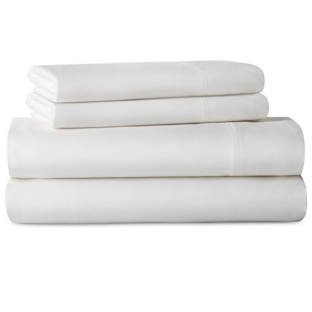 Lucid 4Piece White Rayon from Bamboo Cal King Sheet SetLU25CKWHBS
