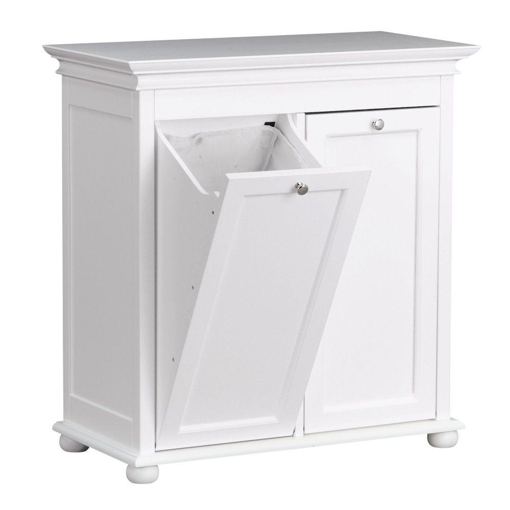 Hampton Harbor 26 In Double Tilt Out Hamper In White Bf 20193 Wh