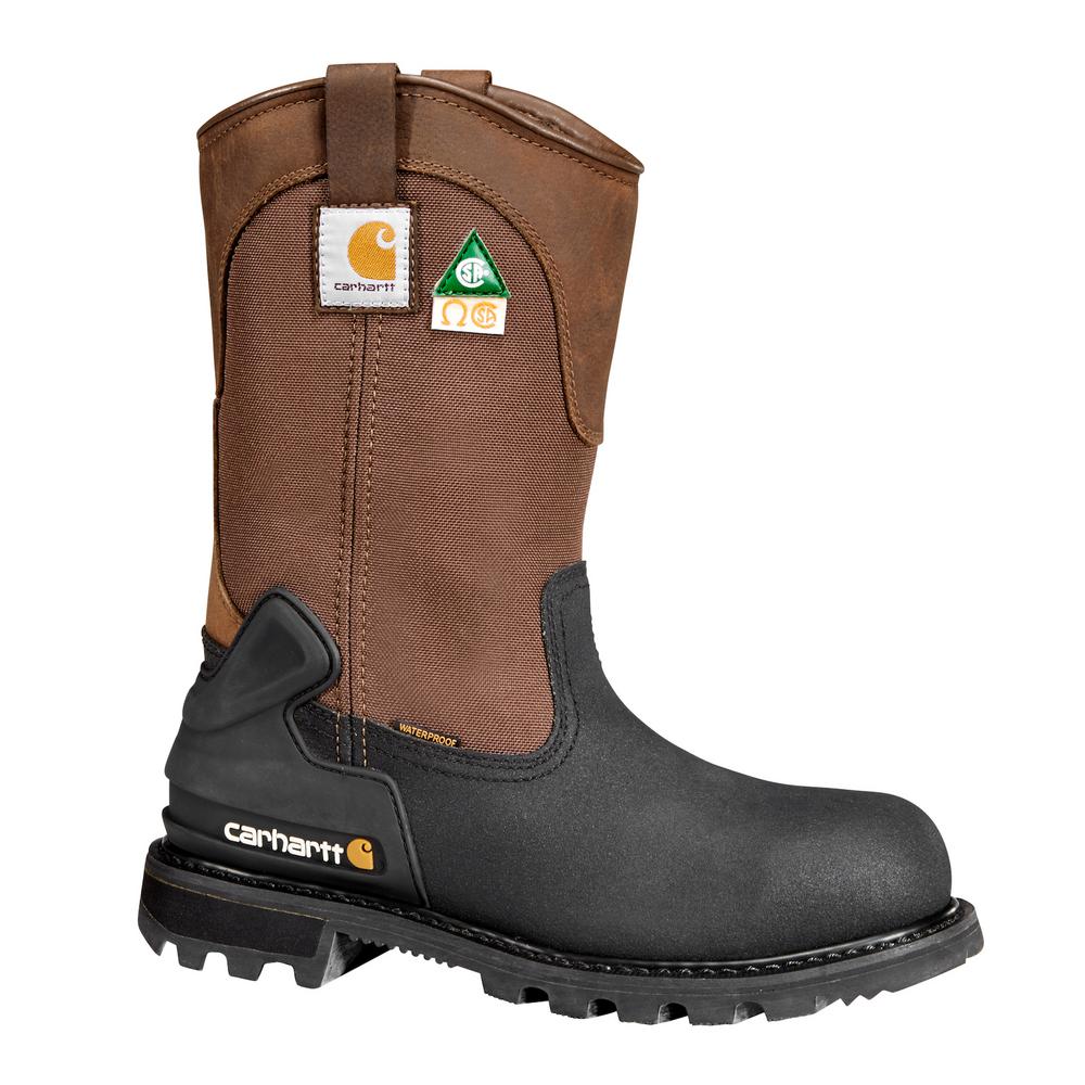 Carhartt Men's Waterproof Wellington Work Boots - Steel Toe - Brown ...