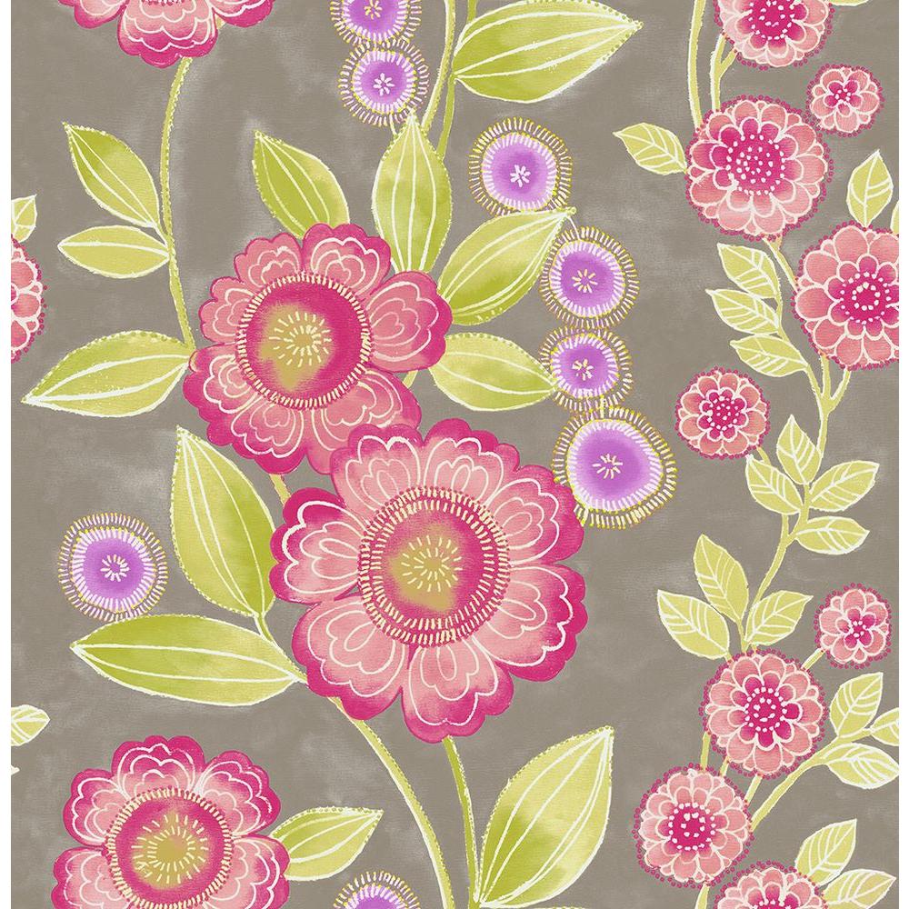 A-Street Bloom Pink Floral Wallpaper-2656-004032 - The Home Depot