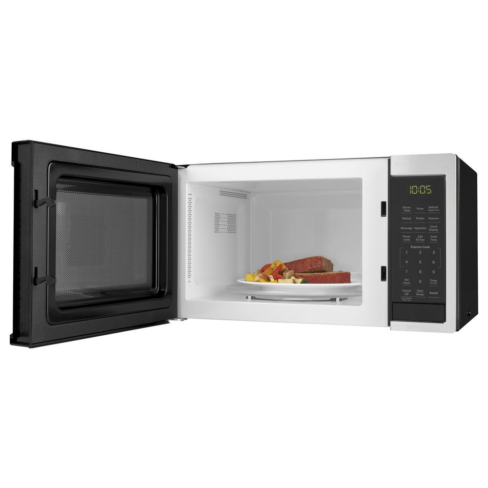 Ge 0 9 Cu Ft Countertop Microwave In Stainless Steel Jes1095smss