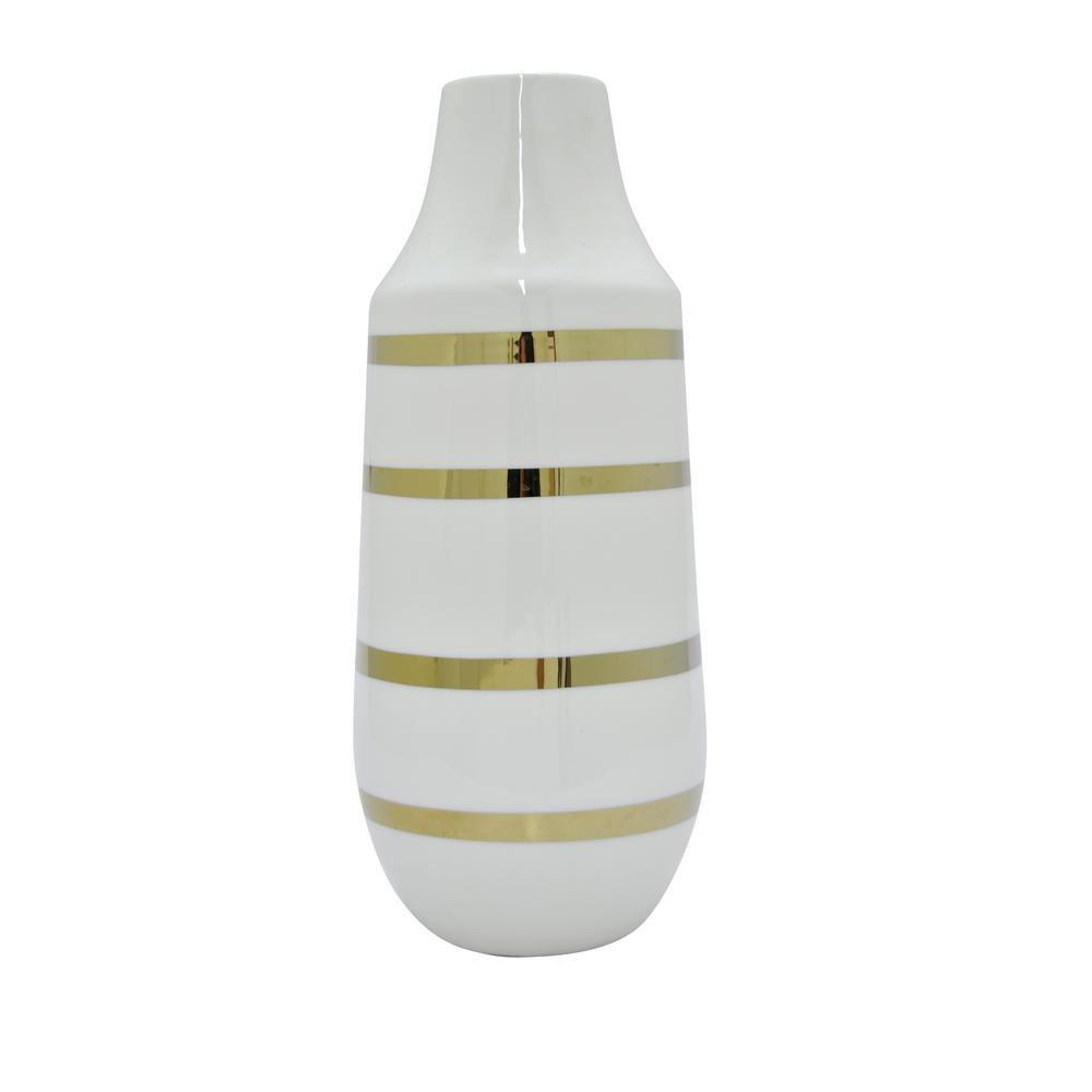 Three Hands White And Gold Porcelain Decorative Vase 11995 The