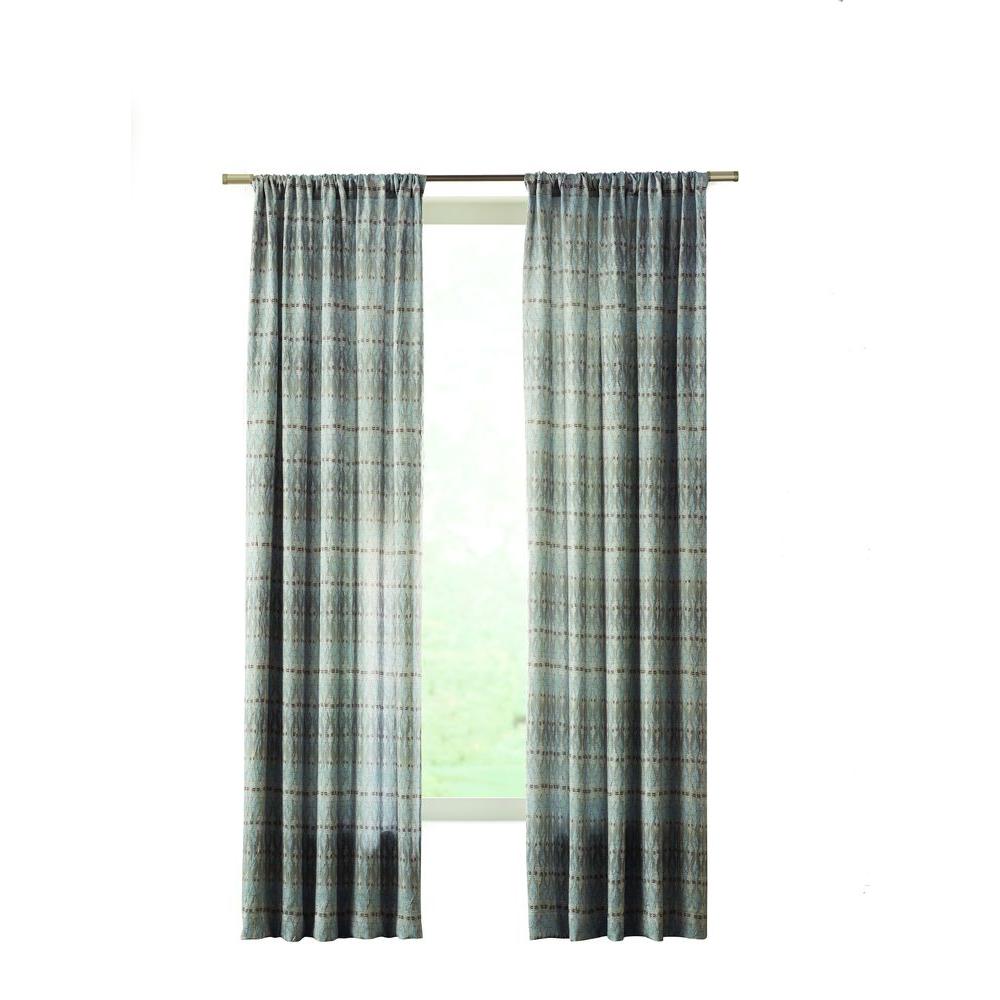 Home Decorators Collection Blackout Aqua Geo Texture Room Darkening