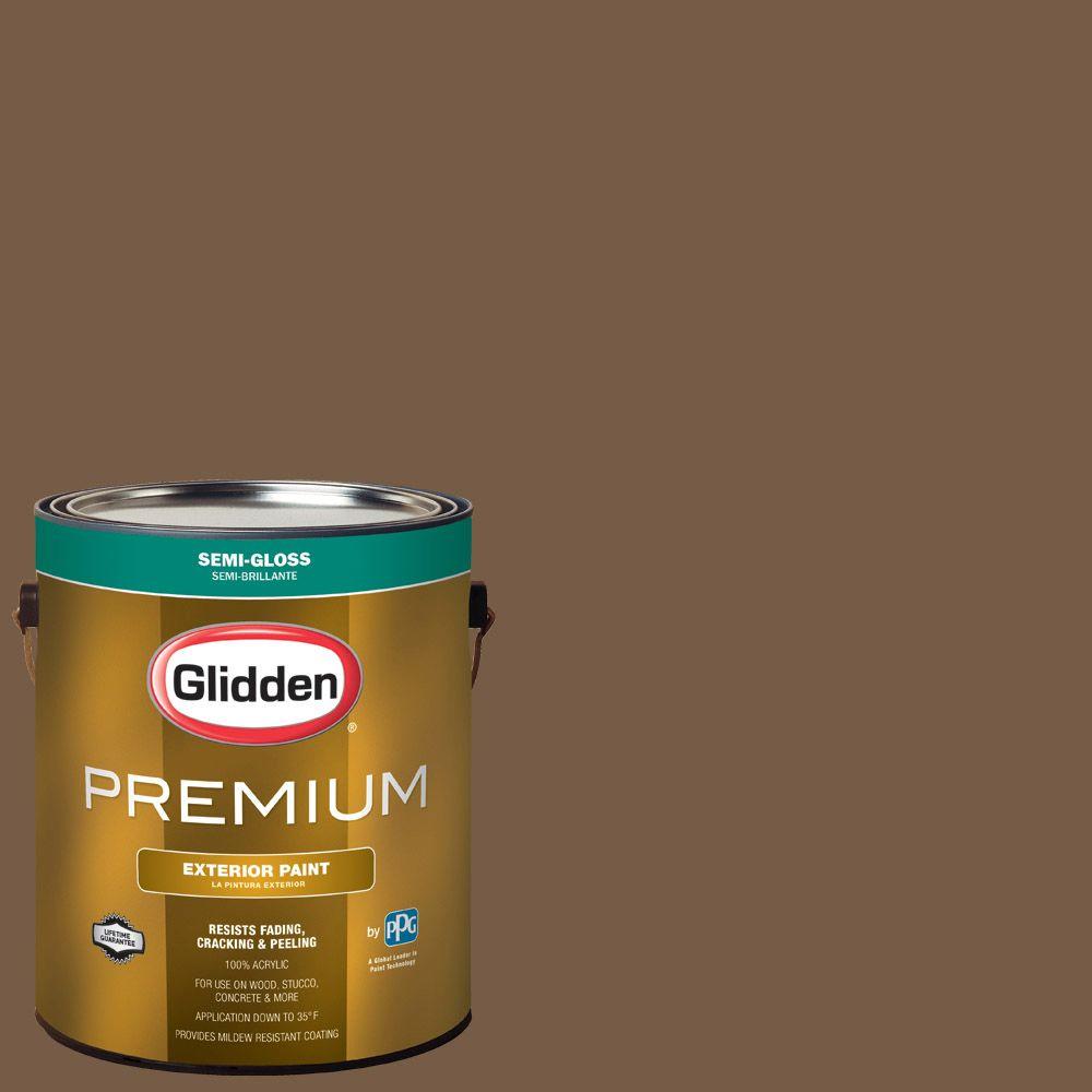 Glidden Premium 1 Gal Hdgo52 Brown Study Semi Gloss Latex Exterior Hdgo52 Brown Study Semi Gloss Latex Exterior Paint
