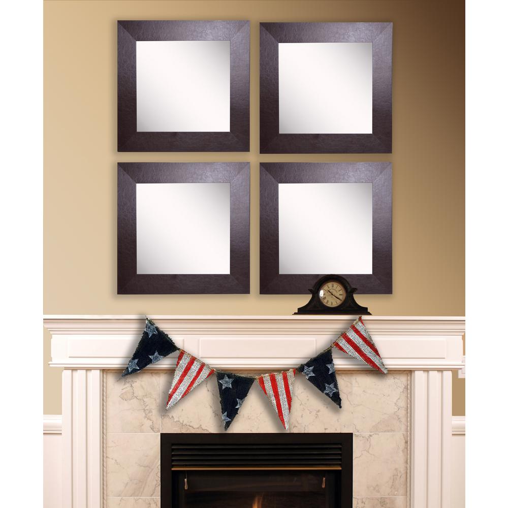 18 In X Wide Brown Square Leather Wall Mirrors Set Of 3 Wide Brown Square Leather Wall Mirrors