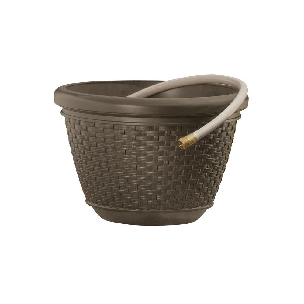 UPC 044365018898 product image for Suncast 50 ft. Resin Wicker Hose Pot, Brown | upcitemdb.com