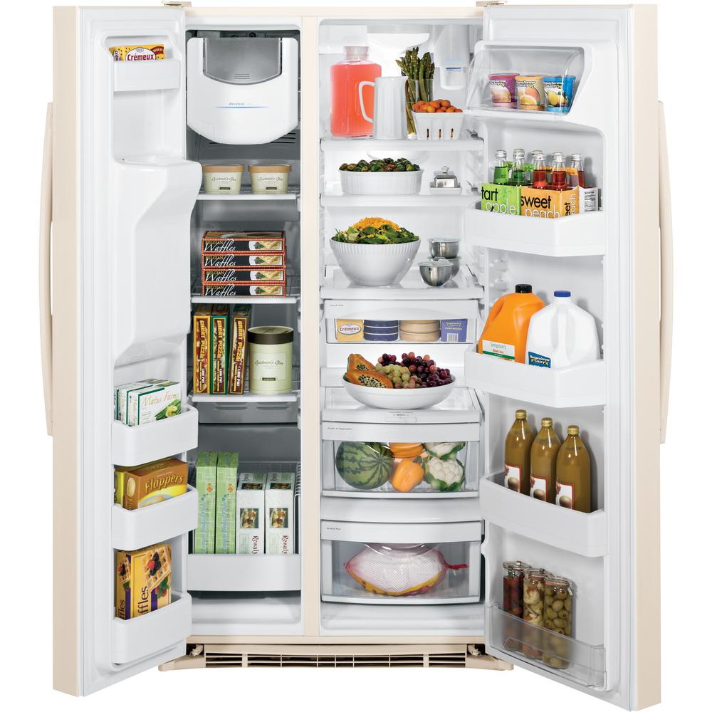 Bisque 36 Inch Wide Refrigerators Appliances The Home Depot