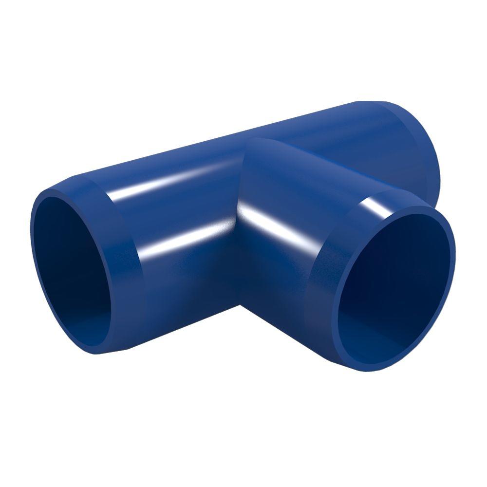 Formufit 3/4 in. Furniture Grade PVC Tee in Blue (8Pack)F034TEEBL8