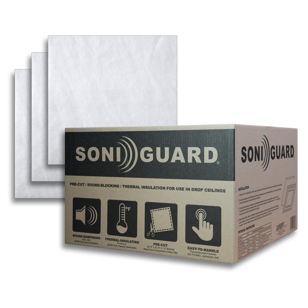 Ceilume Soniguard 24 In X 24 In Drop Ceiling Acoustic Thermal Insulation Case Of 24 Ac Sonigrd 96sf The Home Depot