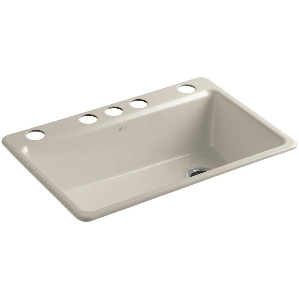 kohler riverby undermount cast iron 33 in 5 hole single bowl kitchen sink - Kitchen Sink Accessories kohler riverby undermount cast iron 33 in 5 hole single bowl kitchen sink - Kitchen Sink Accessories