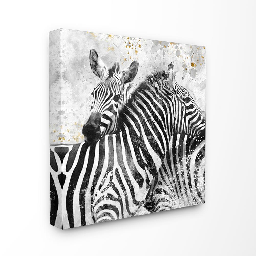 The Stupell Home Decor Collection 24 In X 24 In Black And White Paint Splatter Textural Zebra By Artist Main Line Art Design Canvas Wall Art Aap 214 Cn 24x24 The Home Depot