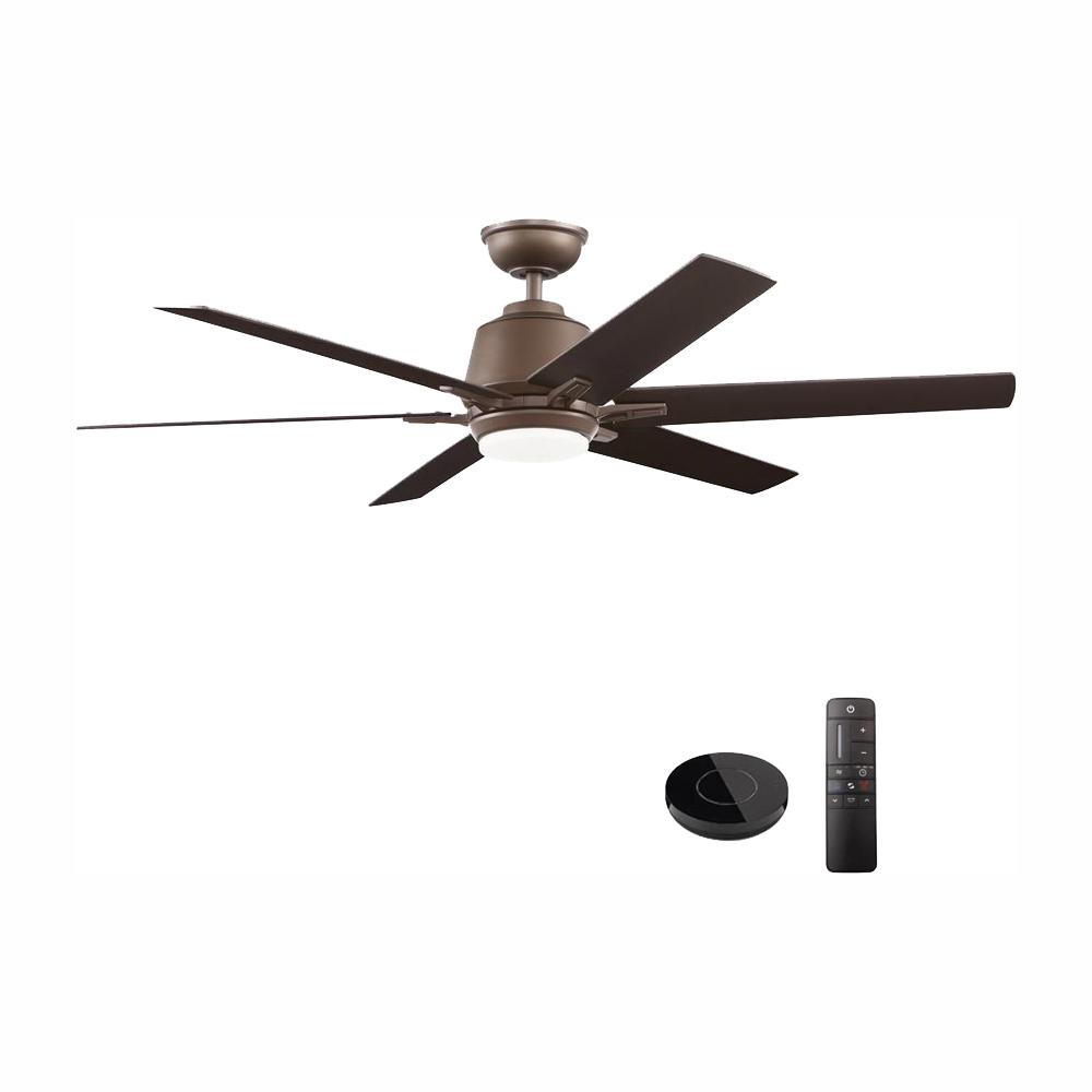 Home Decorators Collection Kensgrove 54 In Integrated Led Indoor Espresso Bronze Ceiling Fan With Light Kit Works Google Assistant And Alexa