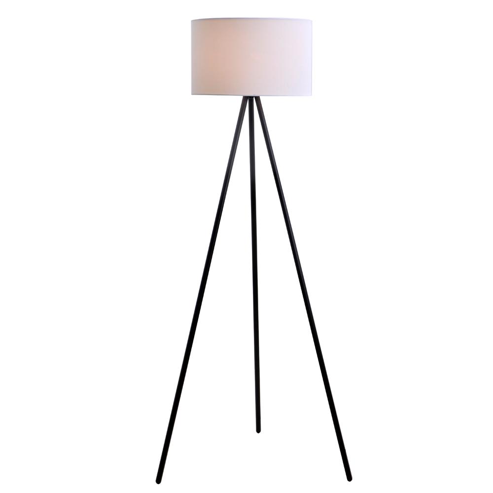 Catalina Lighting Floor Lamps The Home Depot Black Metal Tripod Floor Lamp With Linen Shade