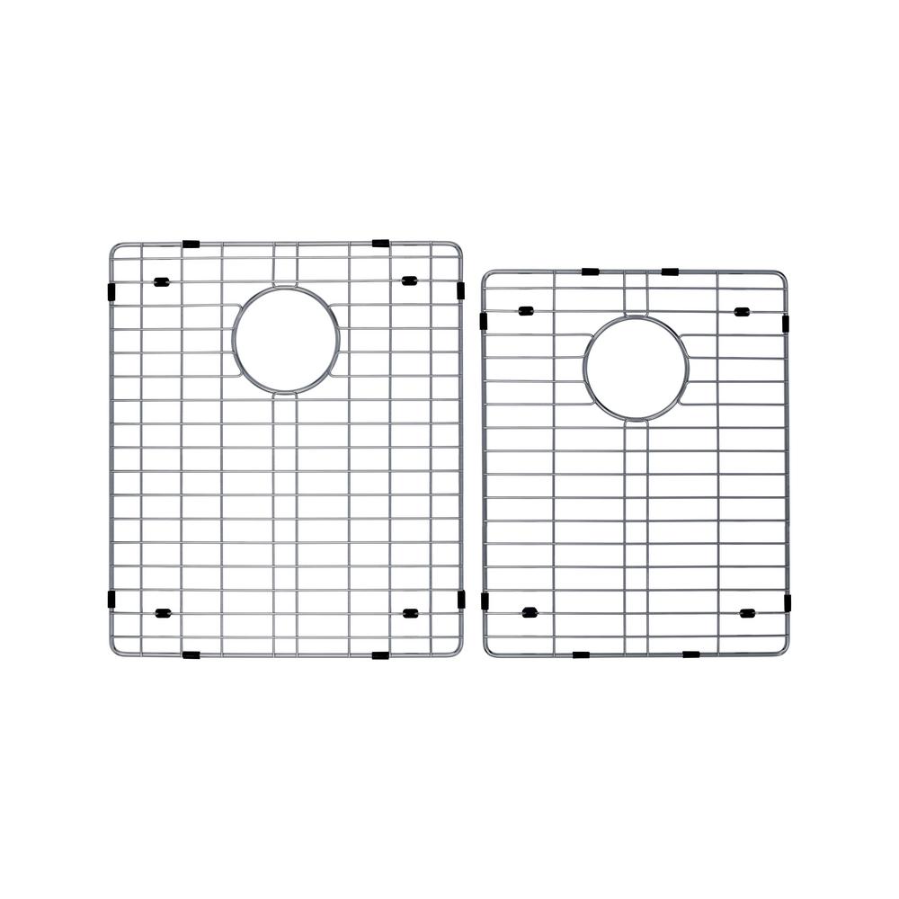 Ipt Sink Company 60/40 Double Bowl Radius Kitchen Sink Grid Se...