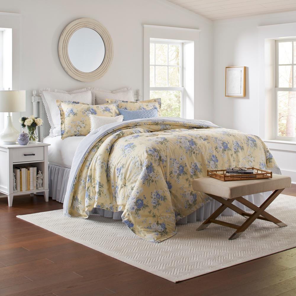 Laura Ashley Maybelle Yellow Cotton 4 Piece King Comforter Set Ushsa31149131 The Home Depot - Laura Ashley Bedding Blue And Yellow Laura Ashley Maybelle Yellow Cotton 4 Piece King Comforter Set Ushsa31149131 The Home Depot - Laura Ashley Bedding Blue And Yellow