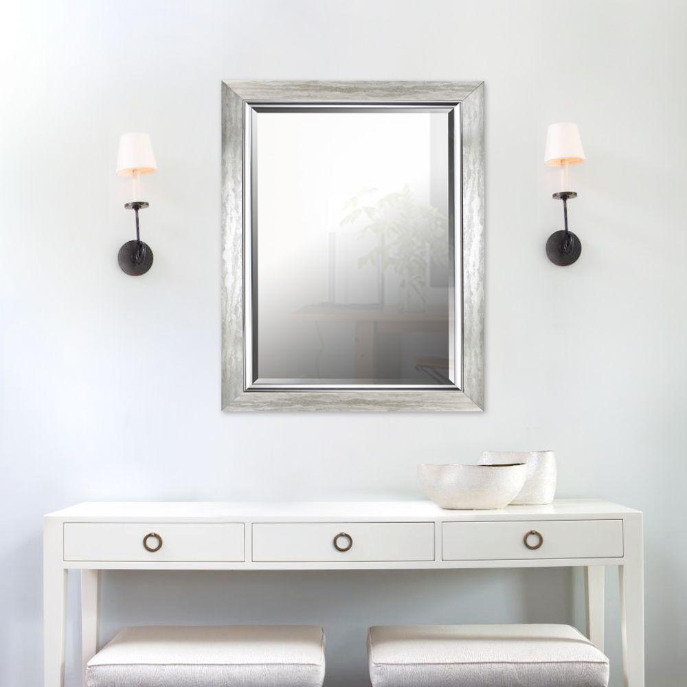 35 25 In H X 27 W Silver Leaf Grant Frame With Liner W Silver Leaf Grant Frame With Liner Beveled