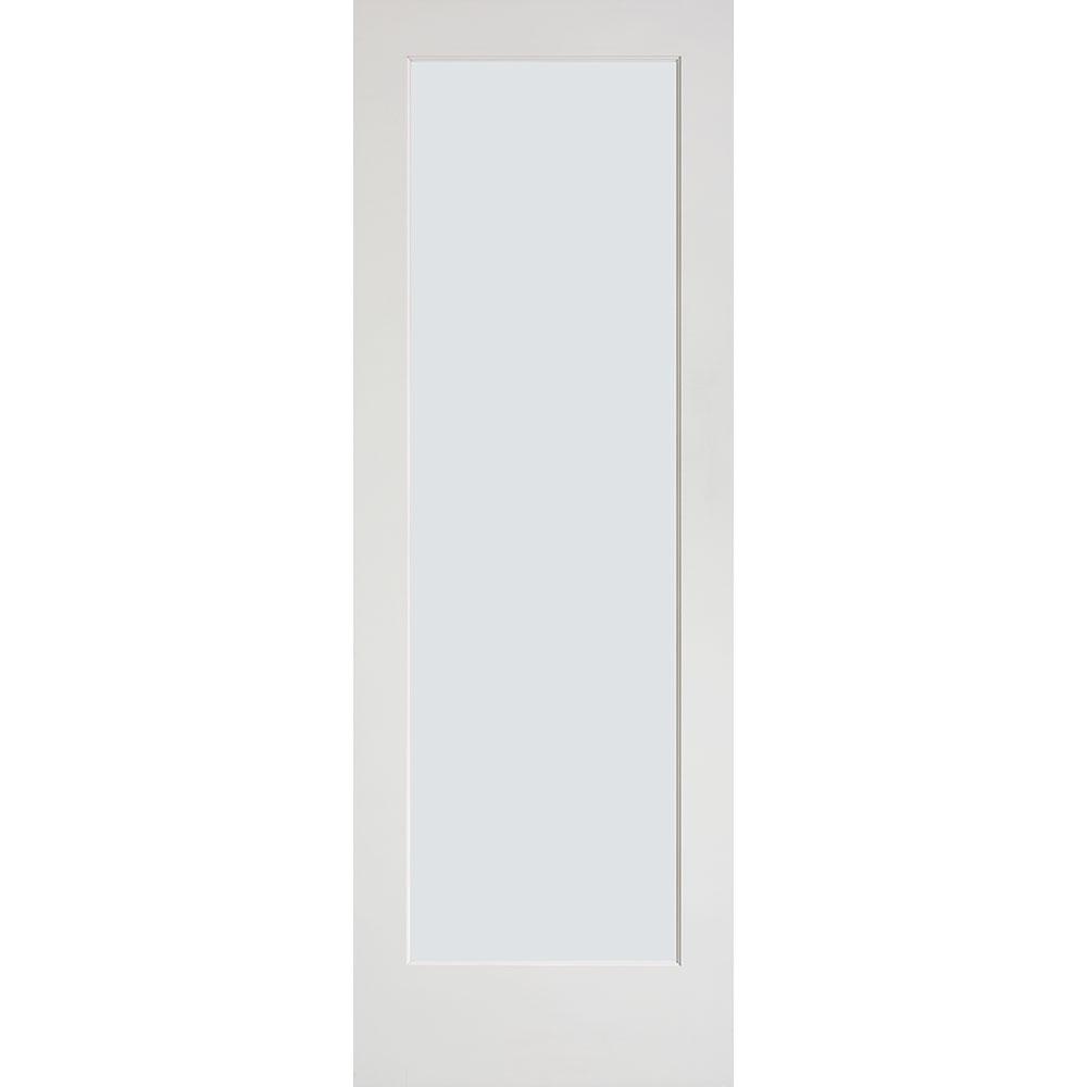 Masonite 28 in. x 80 in. Full-Lite Solid-Core Primed MDF Interior Door ...