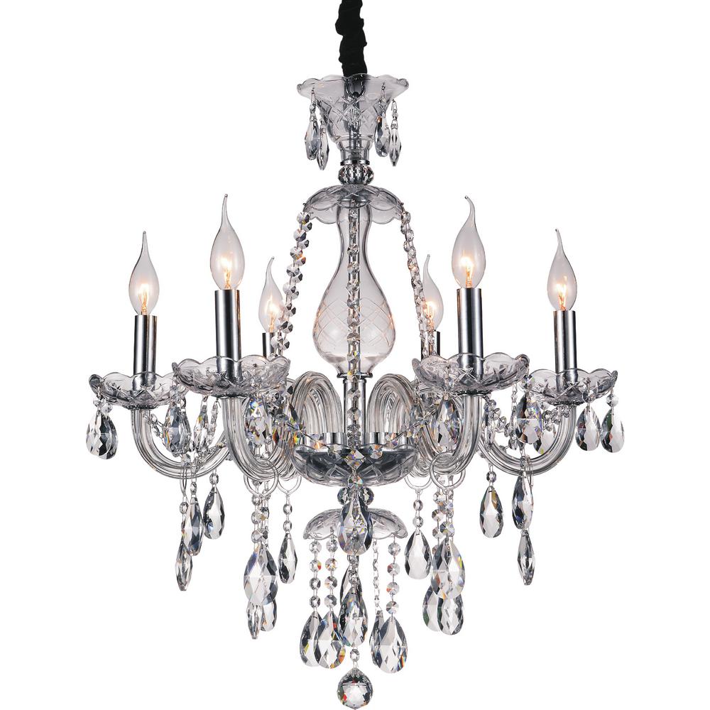 Y Decor Blakely 6-Light Chandelier in Matte Black-L006MB - The Home Depot