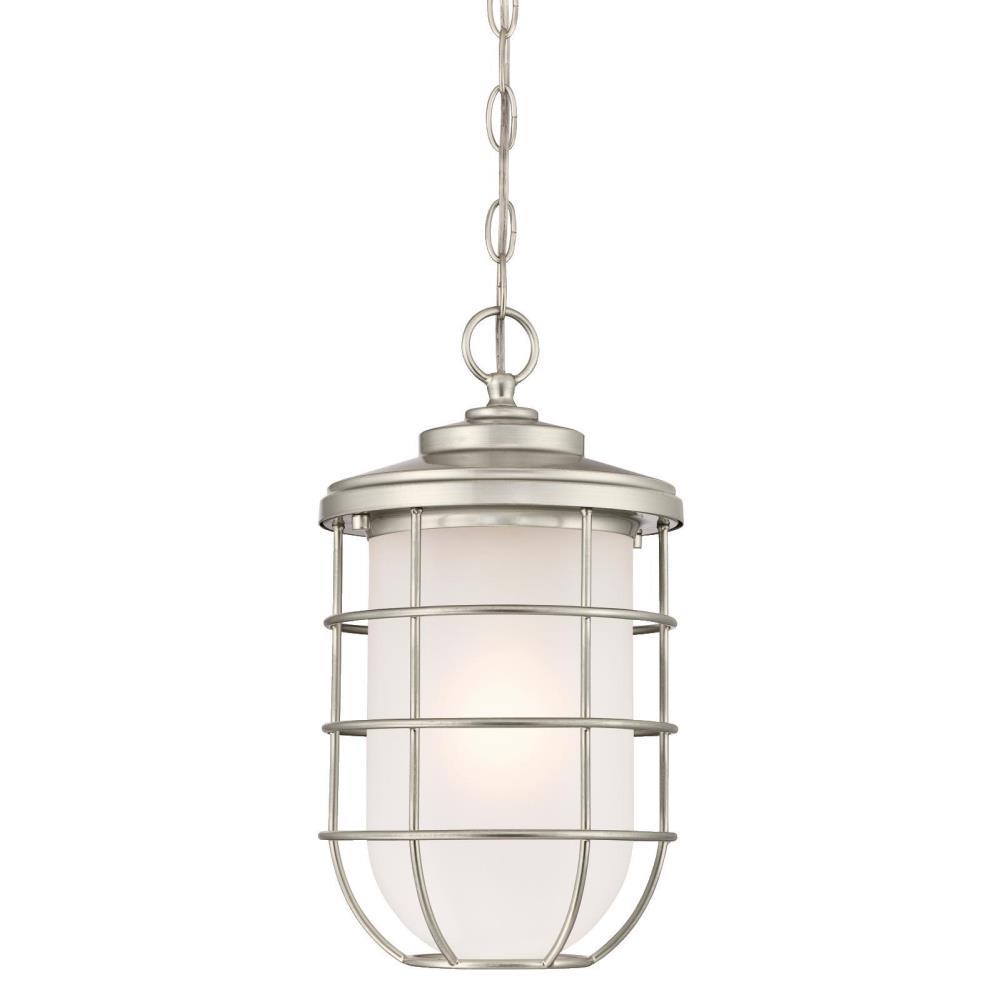 Westinghouse Ferry 1 Light Brushed Nickel Outdoor Hanging Pendant 6348200 The Home Depot