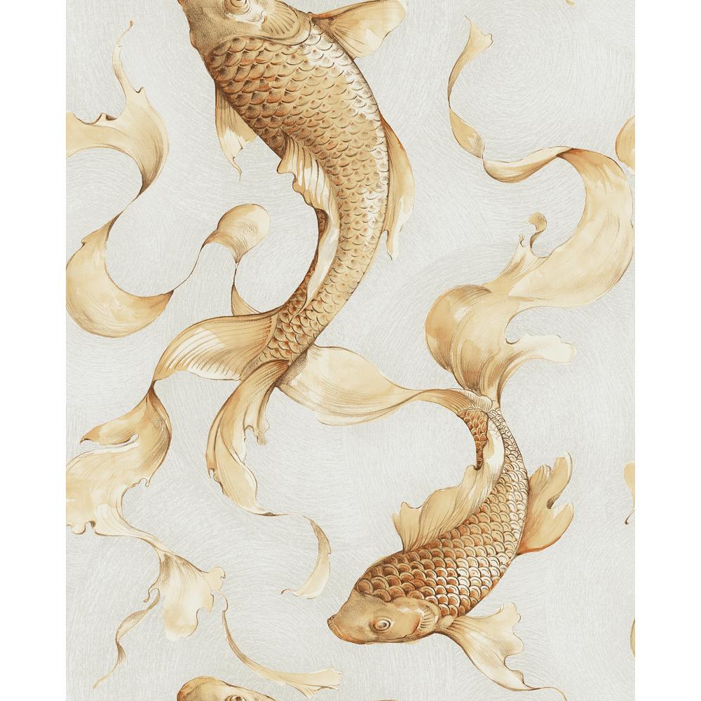 seabrook designs koi fish paper strippable roll covers 56 sq ft ai40610 the home depot koi fish paper strippable roll covers 56 sq ft