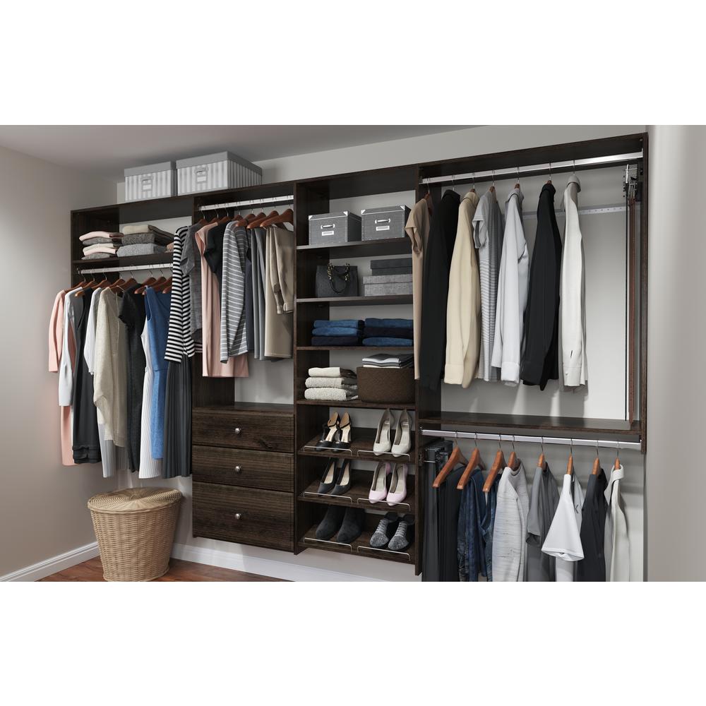 Closet Evolution 24 In W X 14 In D Espresso Wood Shelves 2 Pack Tr4 The Home Depot