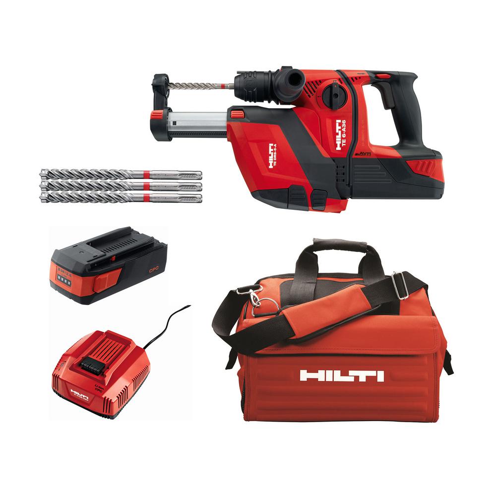 Hilti 36-Volt B36/2.6 Lithium-Ion 1/2 in. SDS Plus Cordless Rotary ...