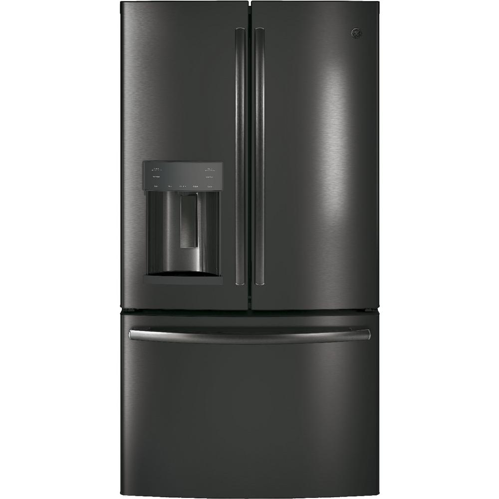 GE 25.6 cu. ft. French-Door Refrigerator in Black Stainless Steel, Fingerprint Resistant and ENERGY STAR