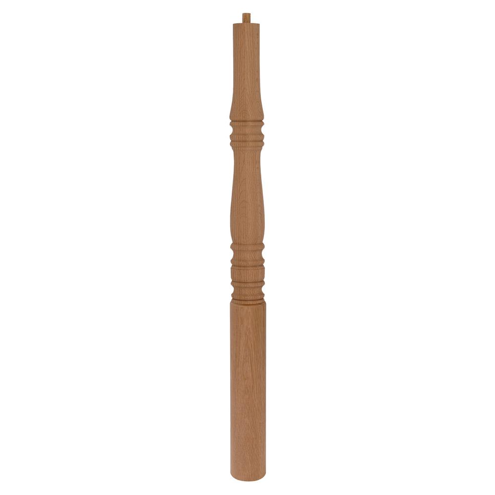Stair Parts 4563 43 inch x 3-1/2 inch Unfinished Red Oak Pin Top Volute Newel... by Stair Parts