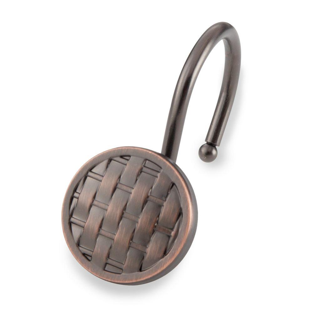 Elegant Home Fashions Woven Shower Hooks in Oil Rubbed Bronze (12Pack