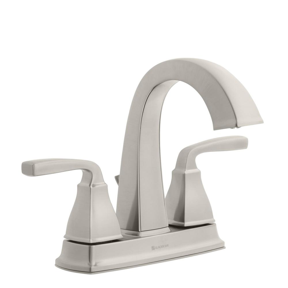 Glacier Bay Mason 4 in. Centerset 2Handle HighArc Bathroom Faucet in