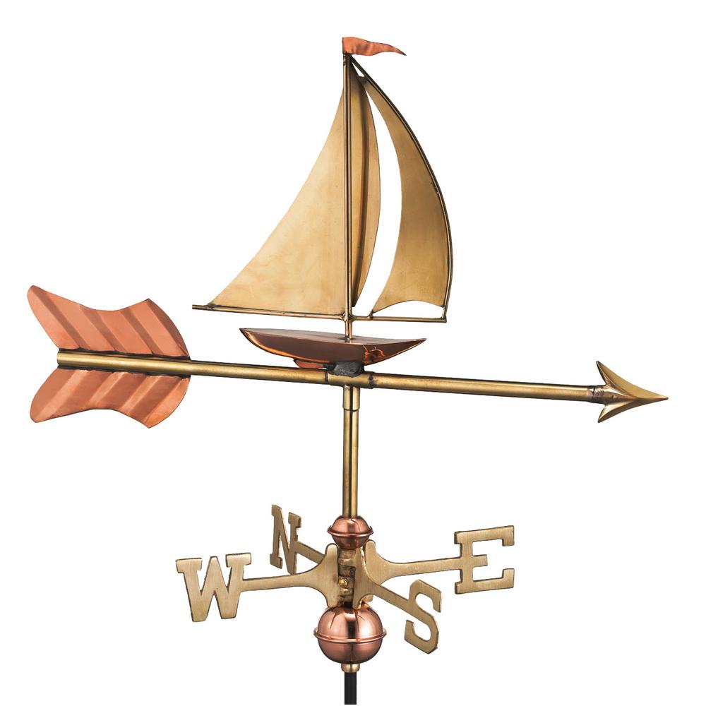 Good Directions Sailboat Cottage Weathervane Pure Copper with Roof