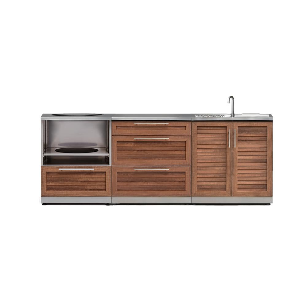 NewAge Products Natural Cherry 4Piece 92 in. W x 36.5 in. H x 24 in. D Outdoor Kitchen