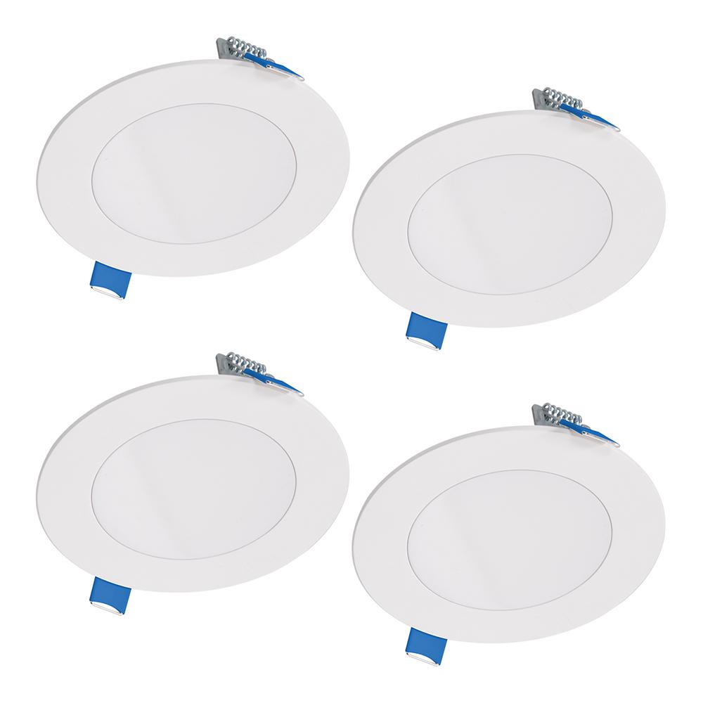 Halo 3008724 4 in. 10.1W HLB Lite LED Recessed Direct Mount Light Trim - Matte White