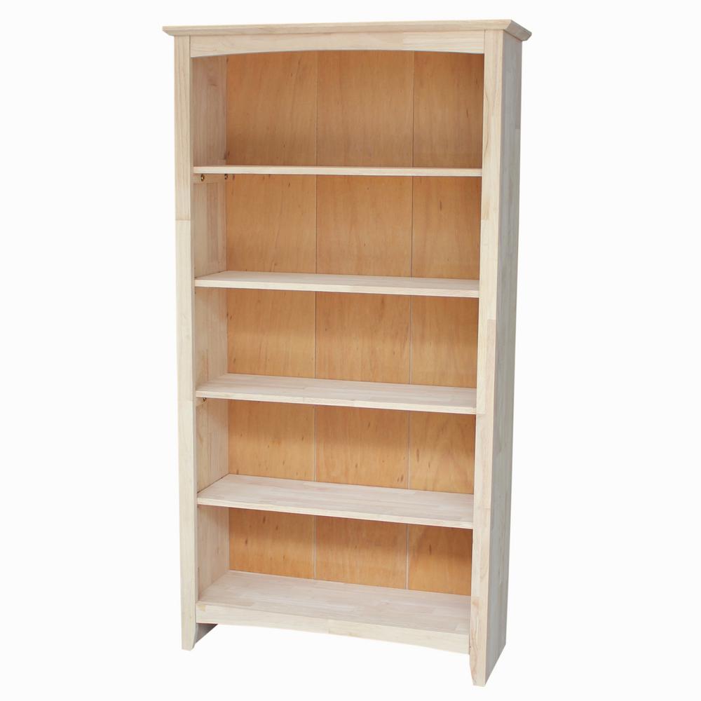 Wood Bookcases Home Office Furniture The Depot Brooklyn 4 Shelf Bookcase In Unfinished Wood