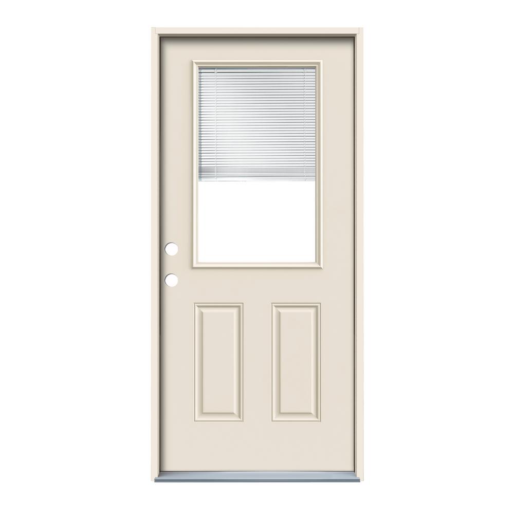JELDWEN 32 in. x 80 in. Primed RightHand Inswing 1/2 JELDWEN 32 in. x 80 in. Primed RightHand Inswing 1/2