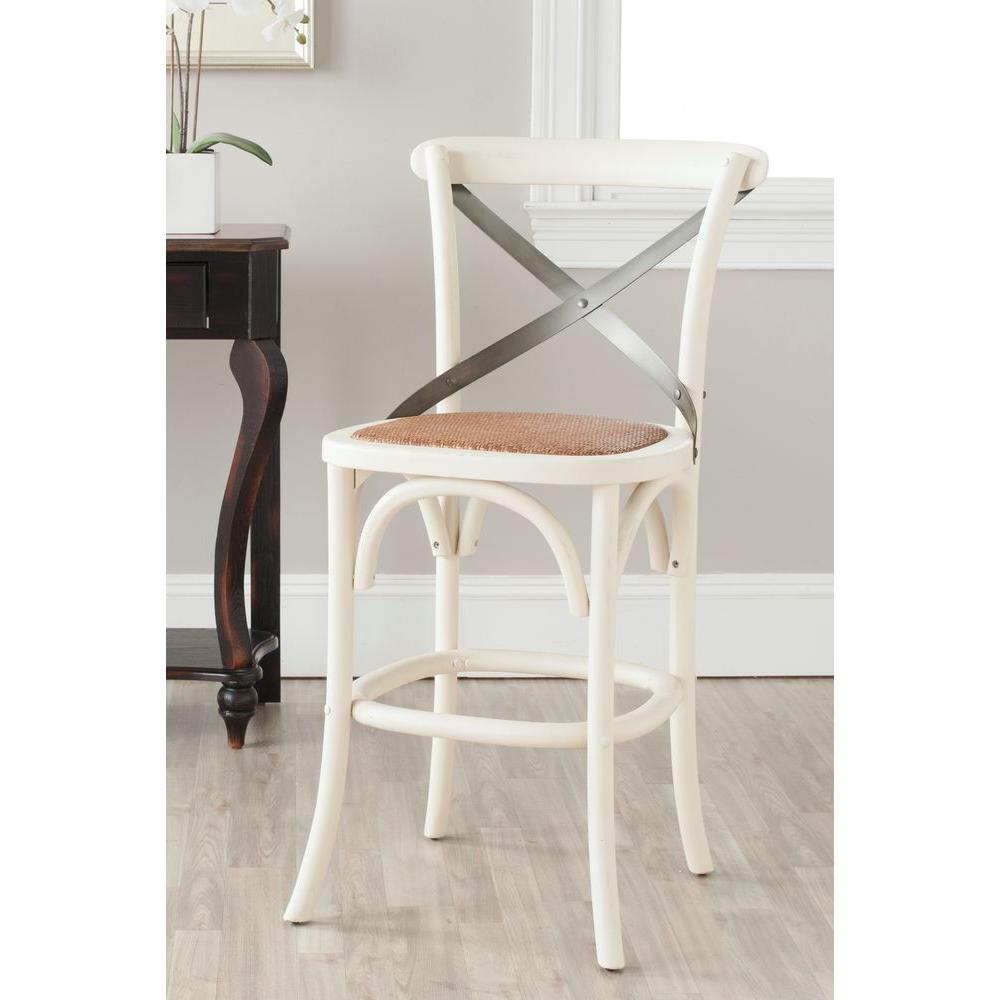Safavieh Eleanor 24 4 In Ivory Bar Stool Amh9505a The Home Depot Ivory Bar Stool