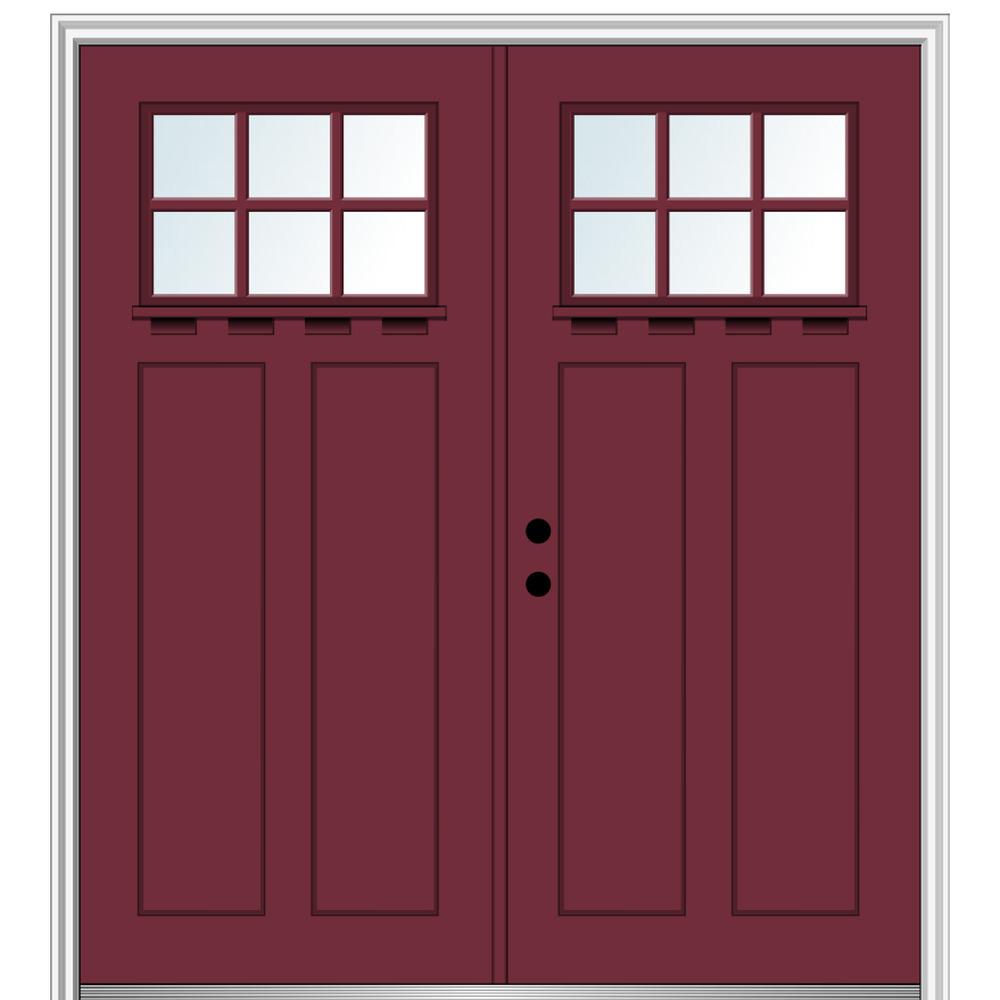 MMI Door 72 in. x 80 in. Shaker RightHand Inswing 6Lite