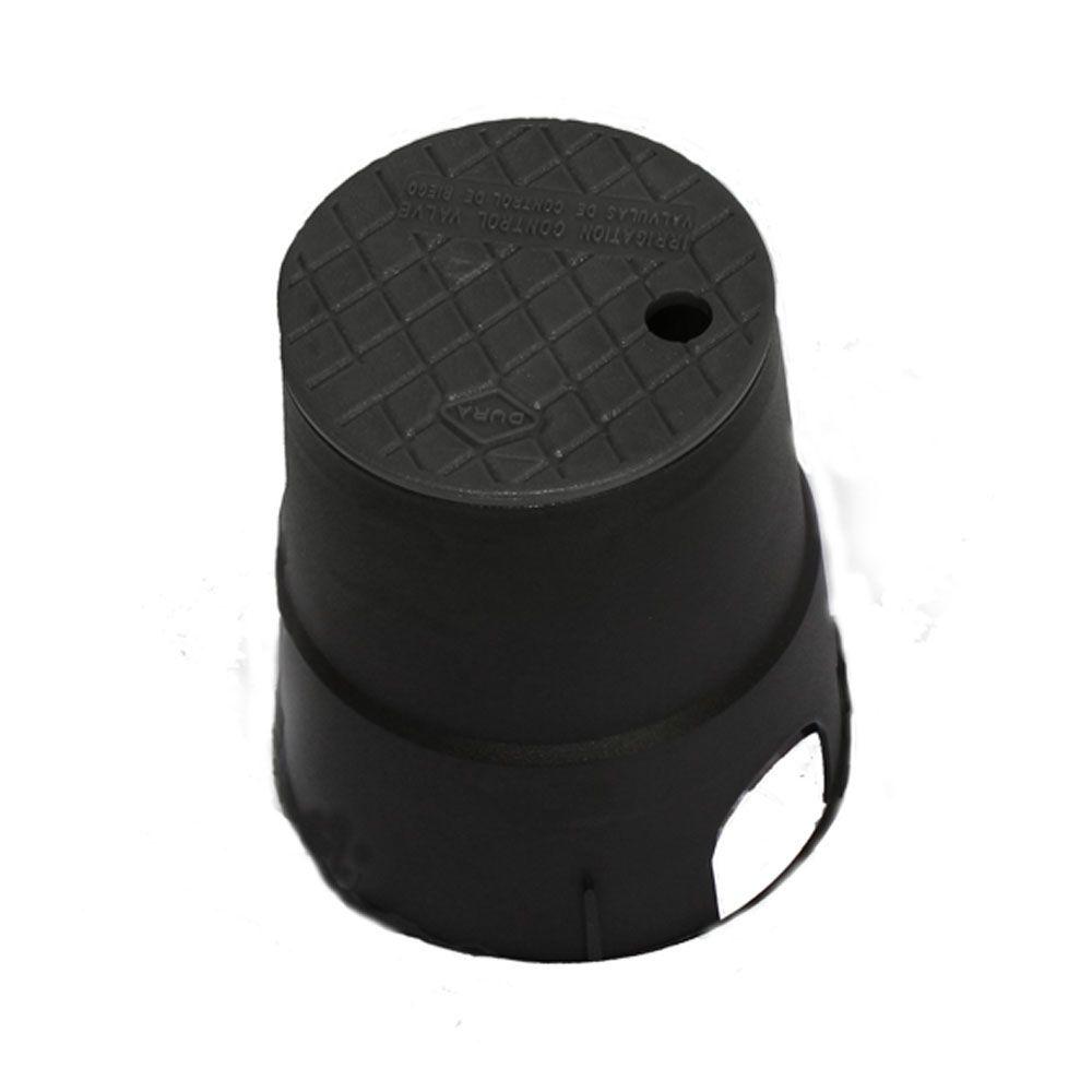 DURA 10 in. Round Valve Box in Black Body Black Lid104 The Home Depot