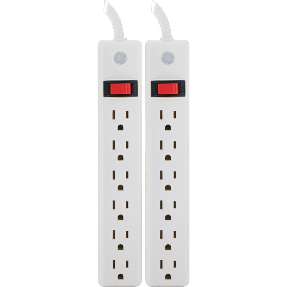 GE 6-Outlet Power Strip (2-Pack)-14087 - The Home Depot