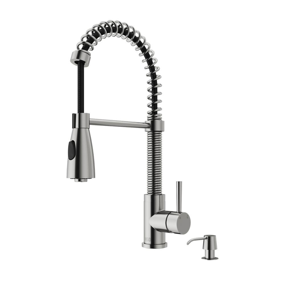 Vigo Brant Single Handle Pull Down Sprayer Kitchen Faucet With Soap Vigo Brant Single Handle Pull Down Sprayer Kitchen Faucet With Soap Dispenser In Stainless