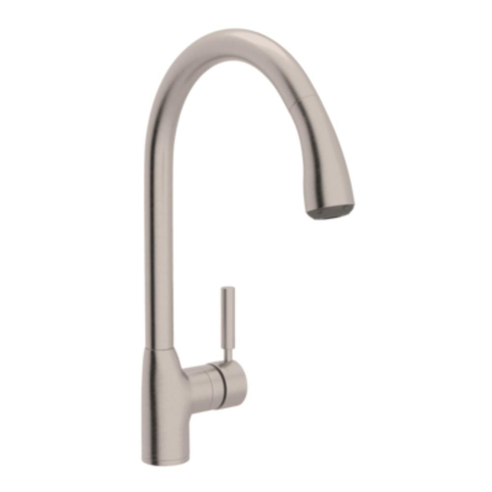 Rohl Modern Lux Single Handle Pull Down Sprayer Kitchen Faucet In