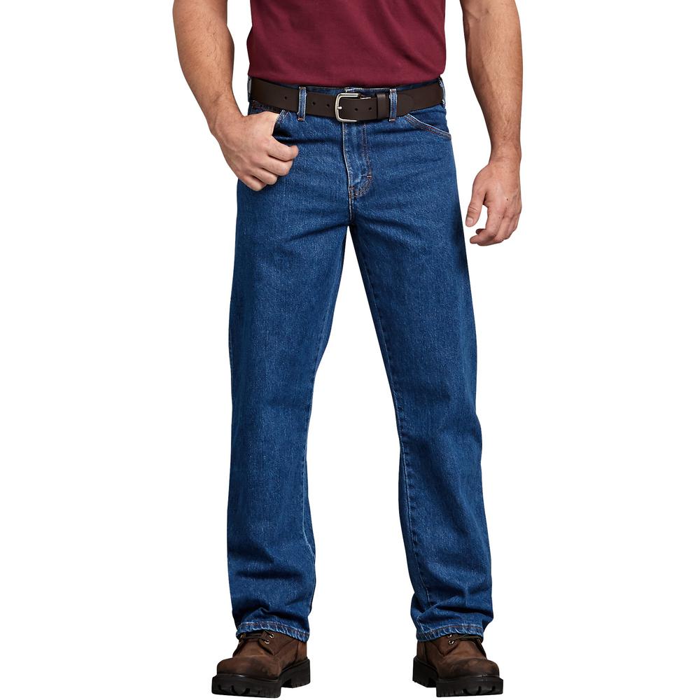 UPC 607645404424 product image for Dickies Men's Regular Straight Fit 5-Pocket Denim Jean, Stonewashed Indigo Blue | upcitemdb.com