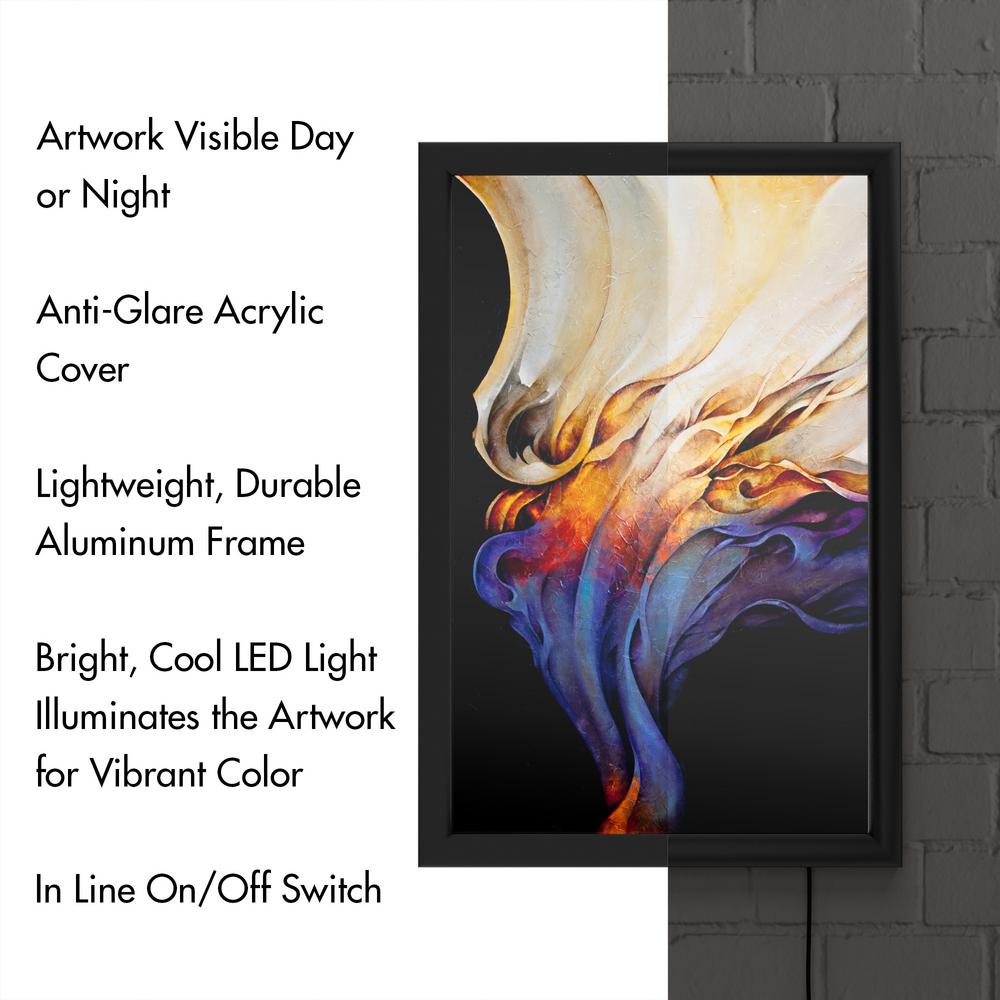 Trademark Fine Art Evoke By Cody Hooper Framed With Led Light Abstract Wall Art 24 In X 16 In Ali0274 B Led The Home Depot
