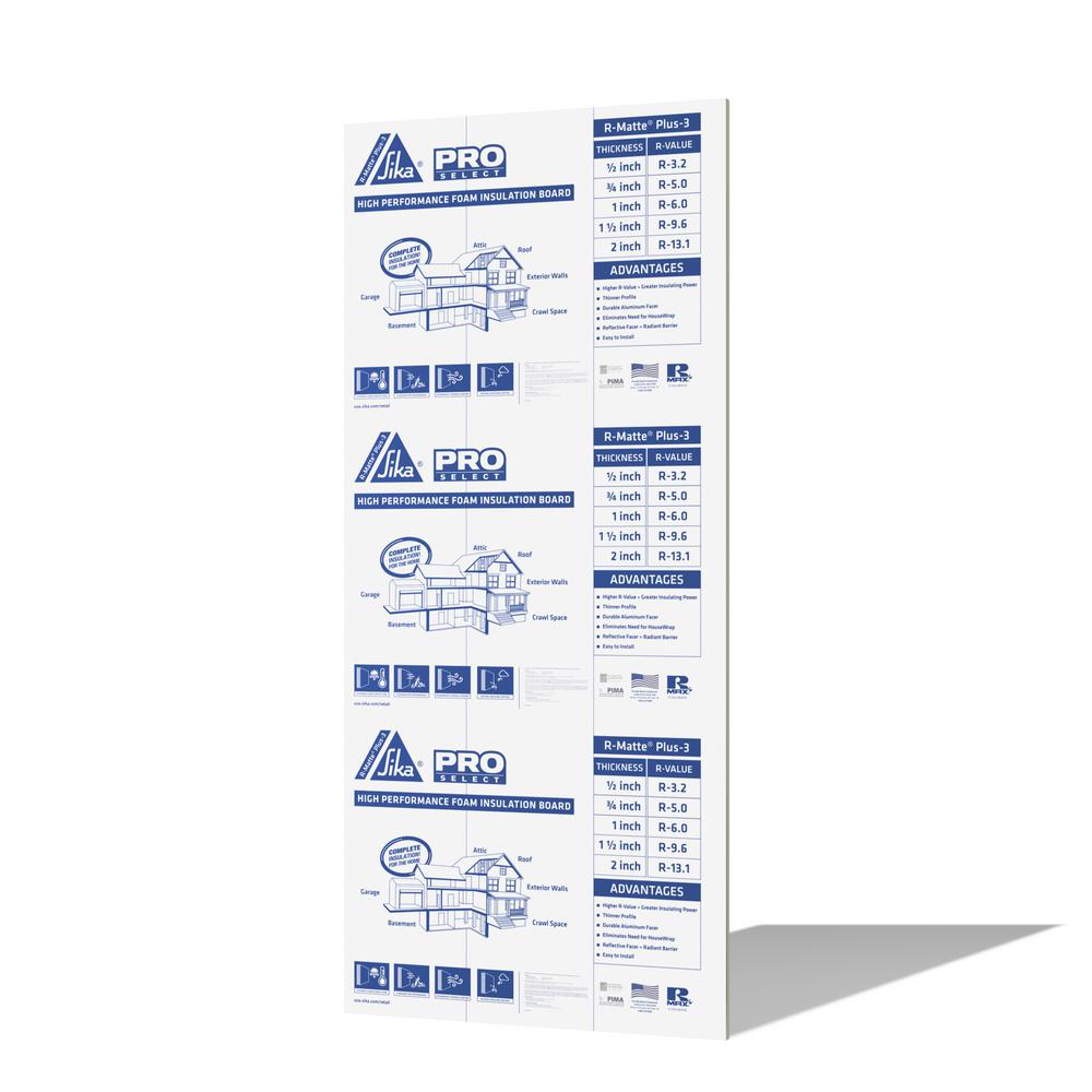 Rmax Pro Select R Matte Plus 3 1 In X 4 Ft X 8 Ft R 6 0 Foam Insulation Board The Home Depot